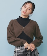 ハート釦ニットボレロ/アンサンブル対応【洗える】