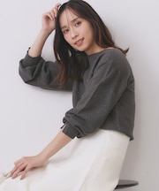 ラメガーター編みボートネックニット【洗濯機OK】《8col/XS~LL》