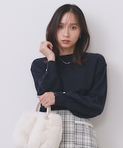 ラメガーター編みボートネックニット【洗濯機OK】《8col/XS~LL》