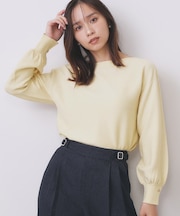 ラメガーター編みボートネックニット【洗濯機OK】《8col/XS～LL》