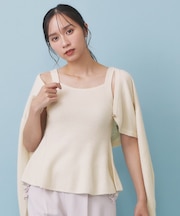 ペプラムニットキャミソール/アンサンブル対応【洗える】