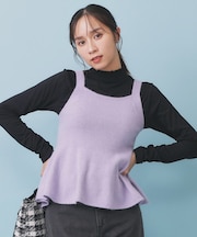 ペプラムニットキャミソール/アンサンブル対応【洗える】