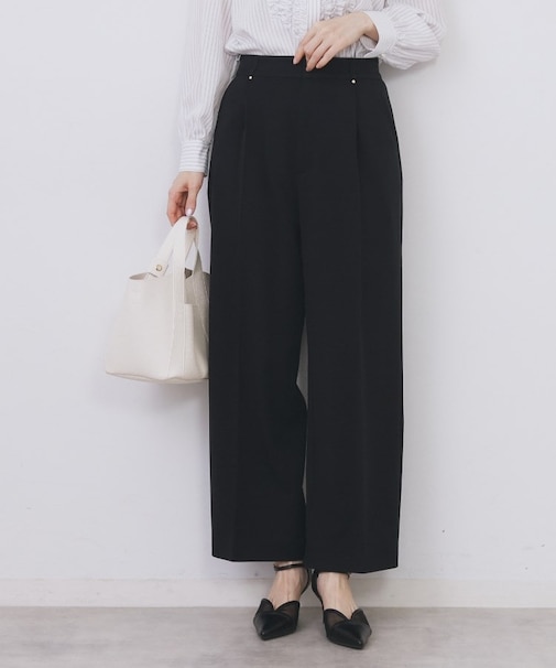 あったかワイドパンツ【洗濯機OK/イージーアイロン】