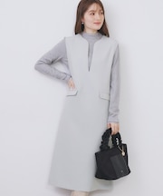 キーネックジャンスカ【洗濯機OK/防シワ/イージーアイロン】