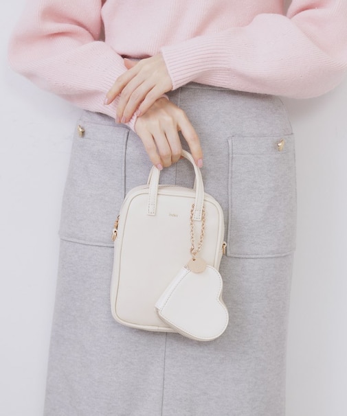 【2WAY】ハートポーチ付きミニショルダーバッグ