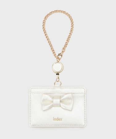 ラメ合皮リボンパスケース