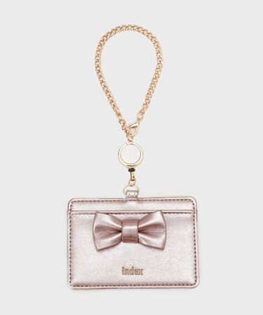 ラメ合皮リボンパスケース