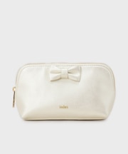 ラメ合皮リボンポーチ