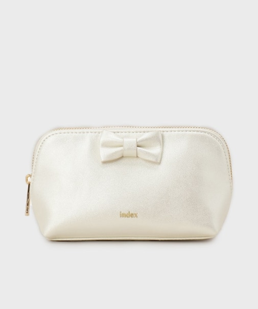 ラメ合皮リボンポーチ