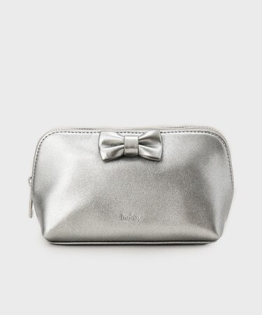 ラメ合皮リボンポーチ