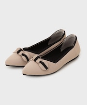 リボンデザインニットパンプス