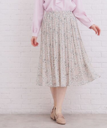 選べる丈 シフォンプリーツスカート【洗濯機OK/イージーアイロン/防シワ】《6col》