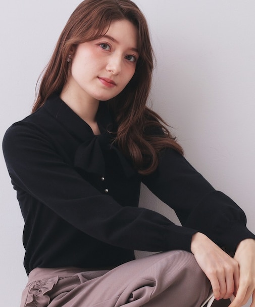 ヘンリーパールミニボウタイニット【洗濯機OK】