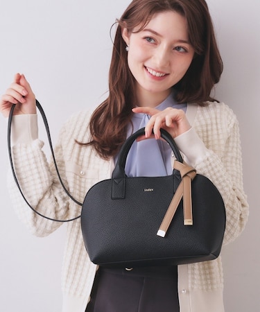 軽量合皮バイカラーミドルボストンバッグ【2WAY】