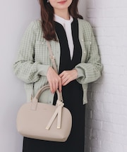 軽量合皮バイカラーミドルボストンバッグ【2WAY】