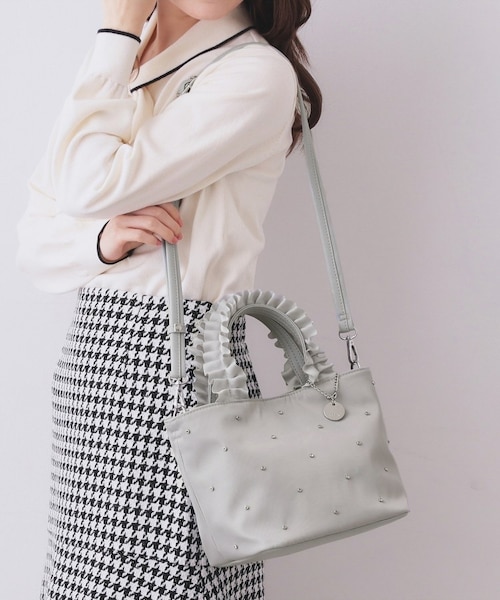 美品　Rapture ショルダー フリル　ビジュー　パール　2way　ミニサイズ 美品 Rapture ショルダー フリル ビジュー パール 2way ミニサイズ