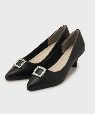 ビジューデザインポインテッドパンプス