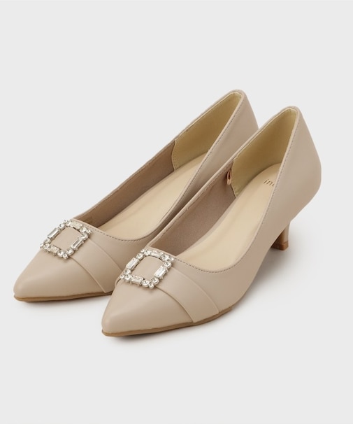 ビジューデザインポインテッドパンプス