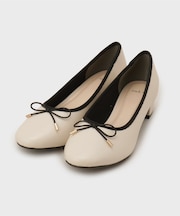 ラウンドトゥヒールバレエシューズ