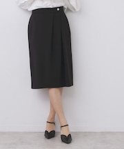 アシンメトリーストレッチタックスカート/セットアップ対応【洗濯機OK/防シワ/イージーアイロン】