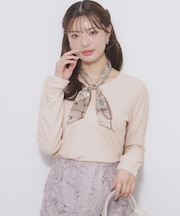 ラメシアーリブトップス【洗濯機OK/接触冷感】