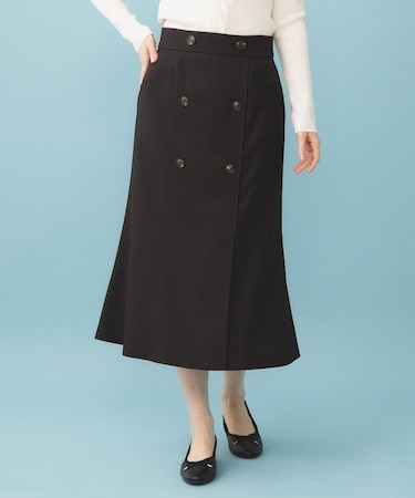 トレンチマーメイドフレアスカート【洗濯機OK/イージーアイロン】