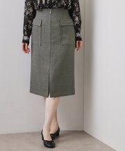 フロントジップタイトスカート【洗濯機OK/イージーアイロン】