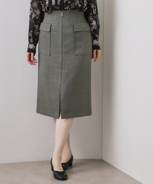 フロントジップタイトスカート【洗濯機OK/イージーアイロン】