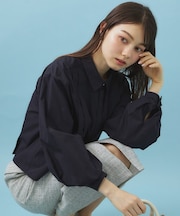 ブロード短丈タックシャツ【洗濯機OK】《5col》