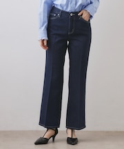 セルロース混フレアデニムパンツ【洗濯機OK】