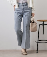 セルロース混フレアデニムパンツ【洗濯機OK】