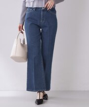 セルロース混フレアデニムパンツ【洗濯機OK】