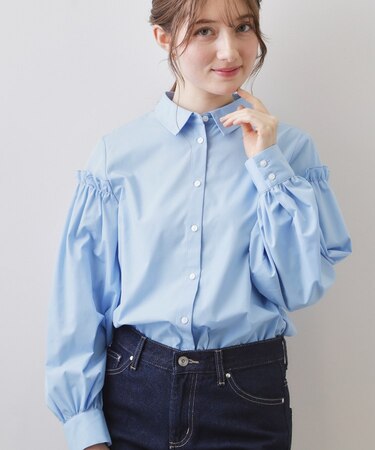 ボリュームスリーブブラウス【洗濯機OK】《5col》