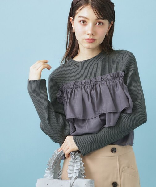 3wayフリルドッキングニット【洗濯機OK/坑ピル】