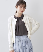 ボクシークルーネックカーディガン【洗濯機OK】《5col》