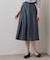 ポリシャンブレータックフレアスカート【洗濯機OK】