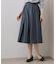 ポリシャンブレータックフレアスカート【洗濯機OK】