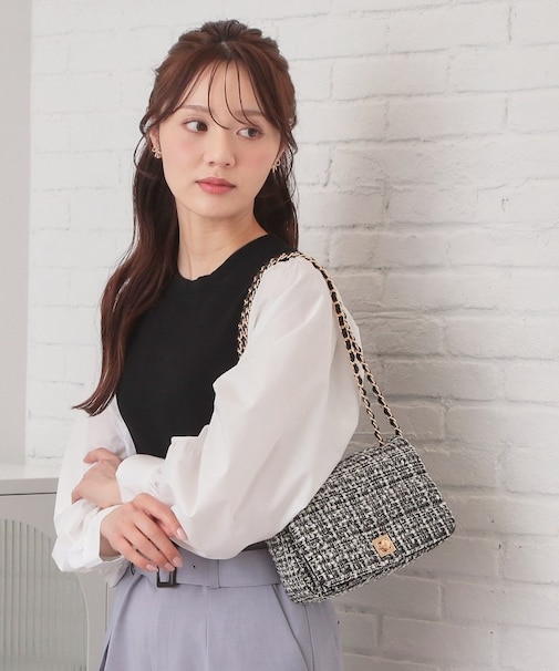 2WAYスクエアキルトチェーンショルダー