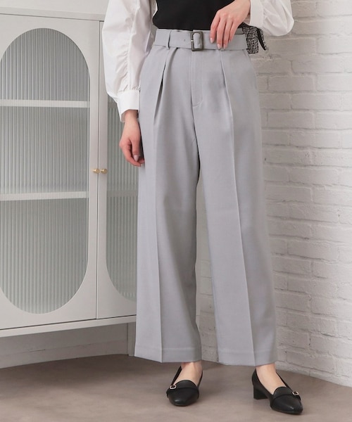 ストレッチワイドストレートパンツ/セットアップ対応【洗濯機OK/吸水速