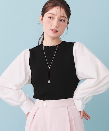 シャーリングドッキングニット【洗濯機OK】