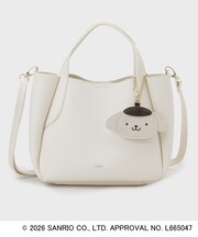 ◆【ポムポムプリン】2WAY軽量合皮ミドルバッグ