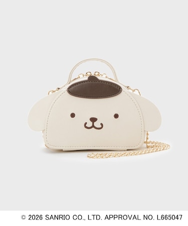 ◆【ポムポムプリン】2WAYミラー付きバニティーポーチ