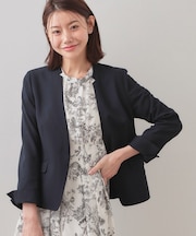 ノーカラージャケット/セットアップ対応可【洗える/接触冷感/吸水速乾/防シワ/ストレッチ】