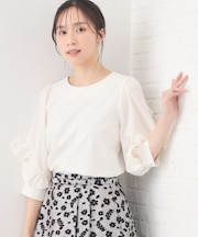 フリルスリーブドッキングポンチトップス【洗濯機OK】