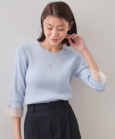 オーガニックコットンリブシアーフレア【ハンドウォッシャブル／UVケア】