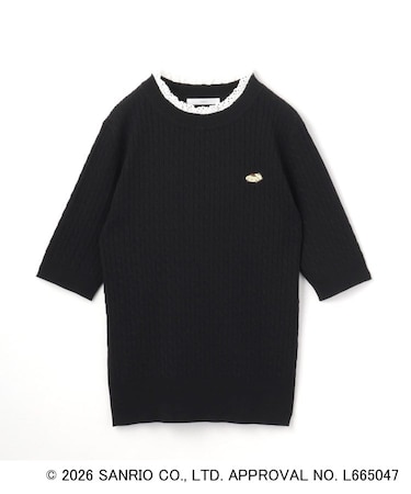 【ポムポムプリン】フリルケーブルニット【洗濯機OK・抗ピリング】