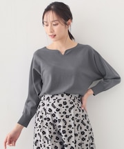 フロントパーツ付きドルマンスリーブニット【洗濯機OK／抗ピリング】