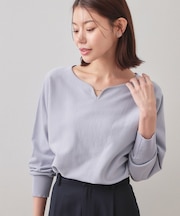 フロントパーツ付きドルマンスリーブニット【洗濯機OK／抗ピリング】