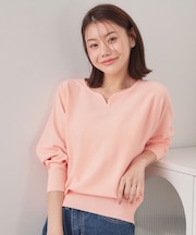 フロントパーツ付きドルマンスリーブニット【洗濯機OK／抗ピリング】