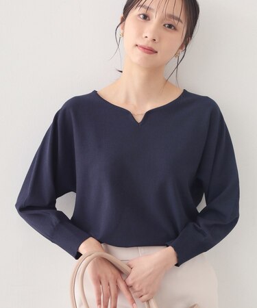 フロントパーツ付きドルマンスリーブニット【洗濯機OK／抗ピリング】